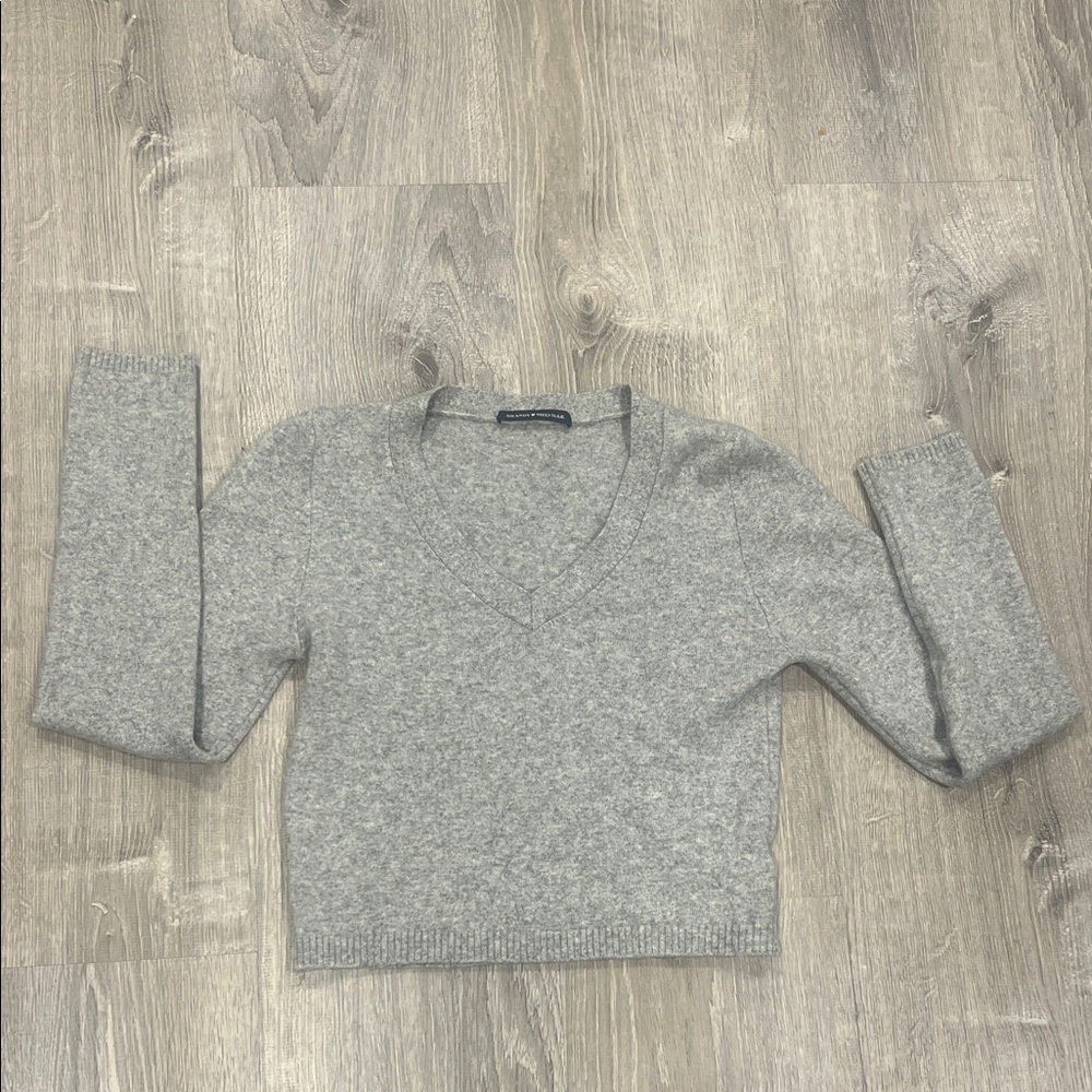 Brandy Melville Gray V-Neck Sweater 
100% WOOL